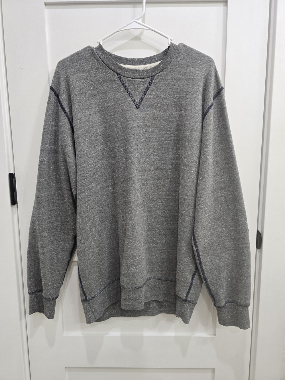 Goodlife Gray Crewneck Sweatshirt with Contrast Stitching